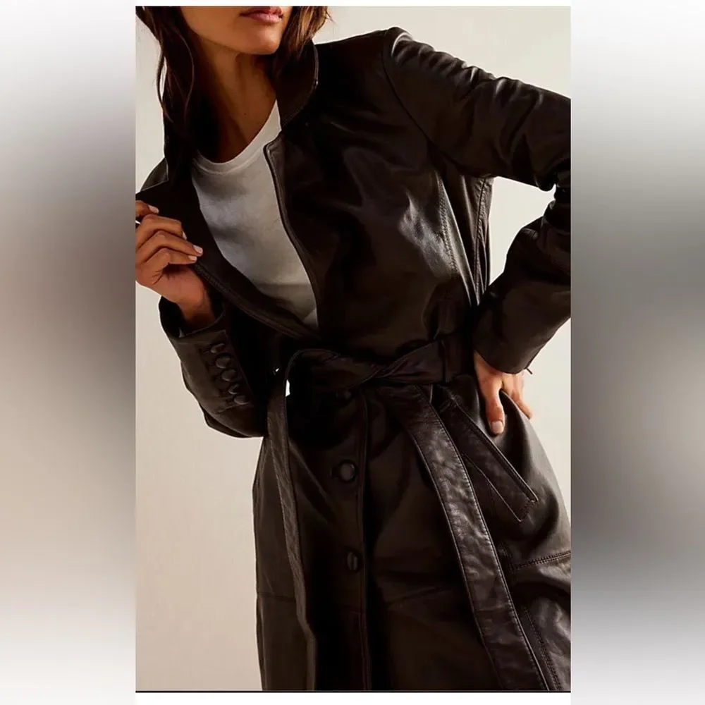FREE PEOPLE
Midnight Train Leather Duster - Picture 4 of 9
